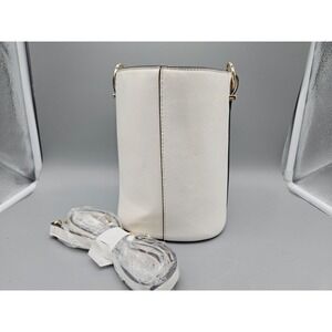 I.N.C. Bucket Bag OS White Faux Leather Handbag GNH019147